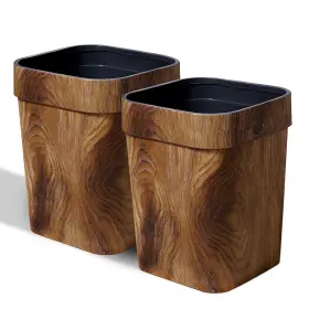 WGS-001 CIAO STILISTA Wood Grain Trash Square Lid