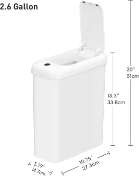EK6164P-10L-WH EKO Automatic Bathroom Trash Lid #2