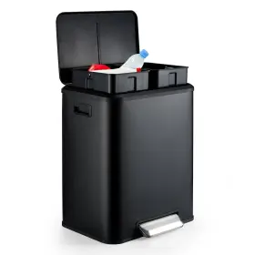 Explorehorizon Rmq24ovels1zsgmwo3otcq2f 2 X 4 Gal 15l Trash Can Stainless Steel Double Black