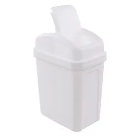 Fiazony P2001w 2 Gallon Plastic Samll Swing Top Trash 9.45 Inch X 6.3 13.19 White