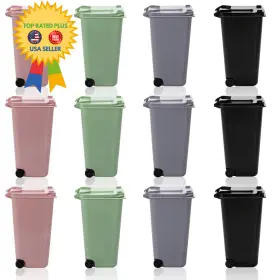 G-MINIDESKTRASHCAN-4C12P GOASTE Pack Mini Desk Trash Pink
