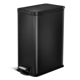 Home Zone Living Va42332a 8 Gallon Slim Kitchen Trash Can With Soft Close Solid Black