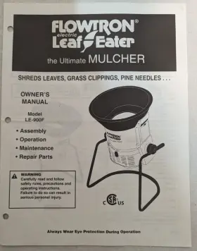 LE-900F HUSKY Flowtron Leaf Eater Owners Operators Manual
