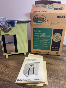 C-19KS IONA Electric Opener Knife Sharpener Avocado Nos Box