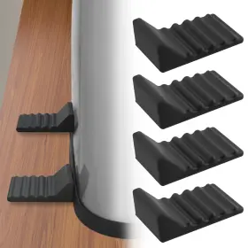 Jtjei A101 4pcs Trash Can Wall Protector And Stop 2 X 1.2 0.69 Inches Black