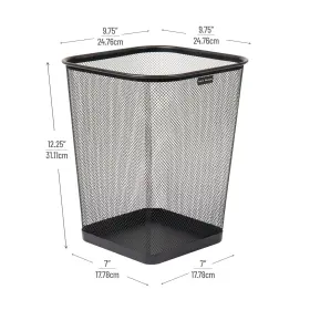 2SQUAGA-BLK MIND READER Mesh Trash Waste Paper Basket Square #3