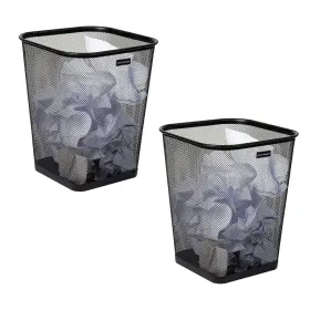 2SQUAGA-BLK MIND READER Mesh Trash Waste Paper Basket Square