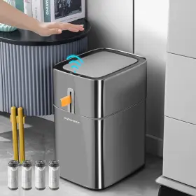 GCFY18 MOPUP Motion Sensor Bathroom Trash Gallon Steel