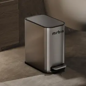 Mrbin Vade0301 Stainless Steel Small Bathroom Trash Eclipse Grey - 1.6 Gallons