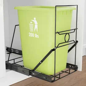 Pbugac Tcp001 Upgraded Stainless Steel Pull-out Trash Can Holder Heavy-duty Black