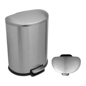AMZ10001 QUALIAZERO Gallon Steel Trashcan Close