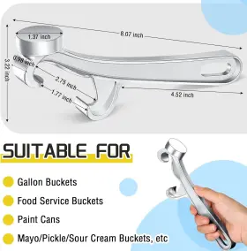 711181837919 ROMOOA Opener Gallon Pail Buckets Lid Wrench #2