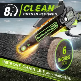 616421932235 ROYALSELLPRO Handle Mini Chainsaw Cordless Oiler #2