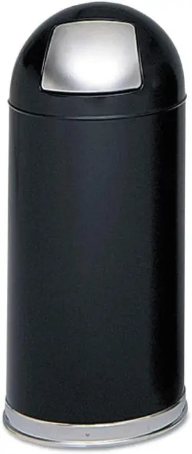 617390937665 SAFCO Push Door Dome Top Trash Gallon Steel