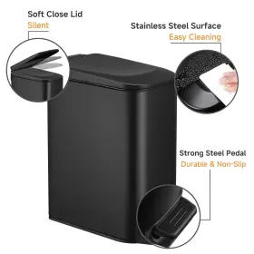 TSC-6L-S TIPGO Bathroom Trash Lid Close #3
