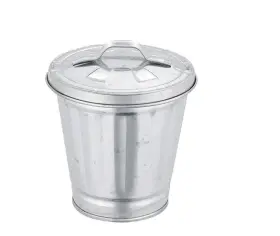 Tnyvm Tya314 Silver Mini Galvanized Trash Can With Lid Small Metal Buckets