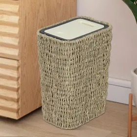 231008B1 TRONGEE Boho Trash Lid Gallon Rattan Press Seagrass