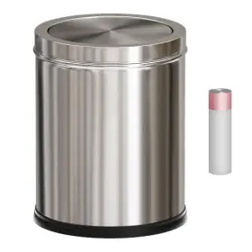 Yojia 707091525480 4 Gallon Stainless Steel Waste Bin Small Metal Garbage Can With Silver