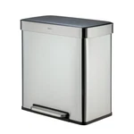 Qualiazero 16 Gallon Trash Can, 8 Dual Compartment Step, Stainless Steel. Fixed Price $59.61.