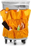 Qwork Trash Can Caddy Bag, 10 Pocket Commercial Cleaning 1 Pack, Yellow. Fixed Price $26.35.