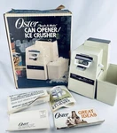 Vintage Almond Oster Touch-o-matic Can Opener/ Ice Crusher 576-16 Box Paperwork. Fixed Price $84.90.