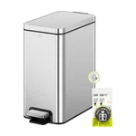 Eko 10l/2.6 Gal Stainless Steel Bathroom Trash Can With Lid Soft Close & Step Pe. Fixed Price $49.32.