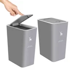 4 Gallons 15 Liters Press Top Trash Can Plastic Waste Basket Grey 2 Pcs. Fixed Price $46.25.