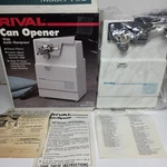 New In Box Vintage Rival Can Opener W/ Knife Sharpener White Model 782 Nos Usa. Fixed Price $79.99.