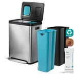Trash Can 19 Gallon Dual Compartments Recycling Stainless Steel Silver Home Zone. Fixed Price $259.99.