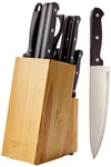 Amazon Basics 14-piece High Carbon Stainless Steel Kitchen 14-piece, Black. Fixed Price $62.51.