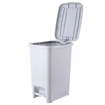 Superio Slim Step On Pedal Plastic Trash Can, Waste 2.5 Gallon, White Smoke. Fixed Price $47.99.