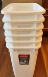 Brand New 6 Pack White Rubbermaid 21 Quart Kitchen Wastebasket Trash Cans. Fixed Price $30.00.