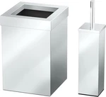 Gatco Small Bathroom Trash Can Lid Toilet Brush Set 3 Gal Stainless Chrome. Fixed Price $99.00.