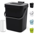 Mongtinglu Countertop Compost Bin - 1.3 Gallons Hanging Small Trash 5l, Black. Fixed Price $26.05.