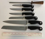 Farberware Millennium 6 Piece Kitchen Knife Set Plus Sharpener * Read. Fixed Price $12.00.