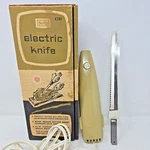 Vintage Mcm Sears Electric Knife In Container Tested And Works. Fixed Price $19.90.
