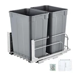 Vevor Pull-out Trash Can, 35 Qt X2 Double Under Mount 70 (35 X 2), Grey. Fixed Price $98.36.