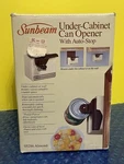 Vintage Sunbeam Under Cabinet Can Opener With Auto Stop & Mount New In Box. Fixed Price $149.95.