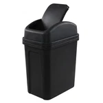 1.8 Gallon Plastic Trash Can With Swing Lid, Small Black Waste Bin. Fixed Price $28.88.