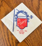 Cocktail Napkin L Auberge Restaurant 1970s Paper Sunset Blvd Hollywood. Fixed Price $55.00.