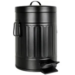 Autumn Alley Black Metal Pedal Waste Bin 5l, 1.3 Gallon Trash Can, Free Ship. Fixed Price $110.00.