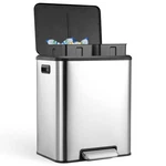 Explorehorizon 2 X 4 Gal (2 15l) Trash Can, Stainless Steel Double Can. Fixed Price $72.55.