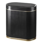 Elpheco 2 Gal Motion Sensor Bathroom Trash Can With Lid 7.5 Liter Black-golden. Fixed Price $25.18.