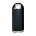 Safco Black Push Door Dome Top Receptacle In. Fixed Price $285.99.