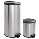 Happimess Hpm1001a Oscar Round 8-gallon Step-open Trash Stainless Steel/black. Fixed Price $86.05.