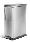 Home Zone 45l (12gal) Slim Kitchen Trash Can With Slow Close Lid Silver Va41861a. Fixed Price $129.99.