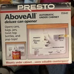Vintage Presto Aboveall Automatic Can Opener 05640 Under Cabinet Space Saver. Fixed Price $39.99.
