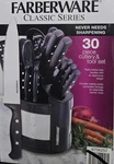 Farberware Classic 30-piece Stainless Steel Knife & Turntable Set Tool Black. Fixed Price $28.99.