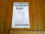 Vtg Black & Decker Can Opener Instructions Guide Only Owner's Manual Ec42,ec43+. Fixed Price $12.95.