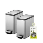 Eko 2 Pack Small Bathroom Trash Can With Lid Soft Close,6 Liter, Stainless Steel. Fixed Price $95.63.